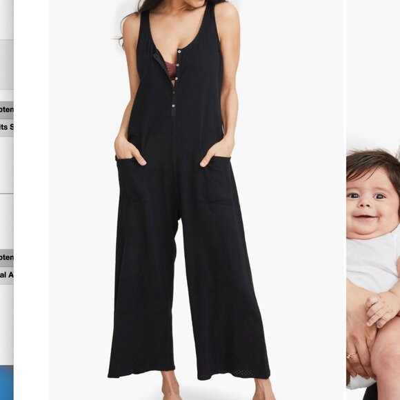 HATCH maternity The 24/7 Feeding black sleeveless jumpsuit size 1 or small - Picture 2 of 14